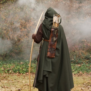 Wool Ranger Cloak Medieval and Fantasy Cape image 5