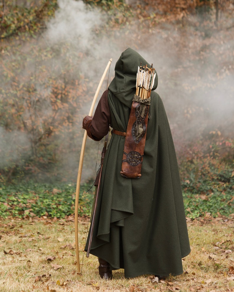 Wool Ranger Cloak Medieval and Fantasy Cape image 5