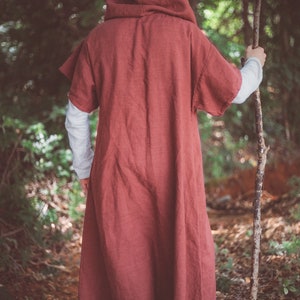 Mage Long Robe Mage's Robe - Medieval Linen Robe - Etsy