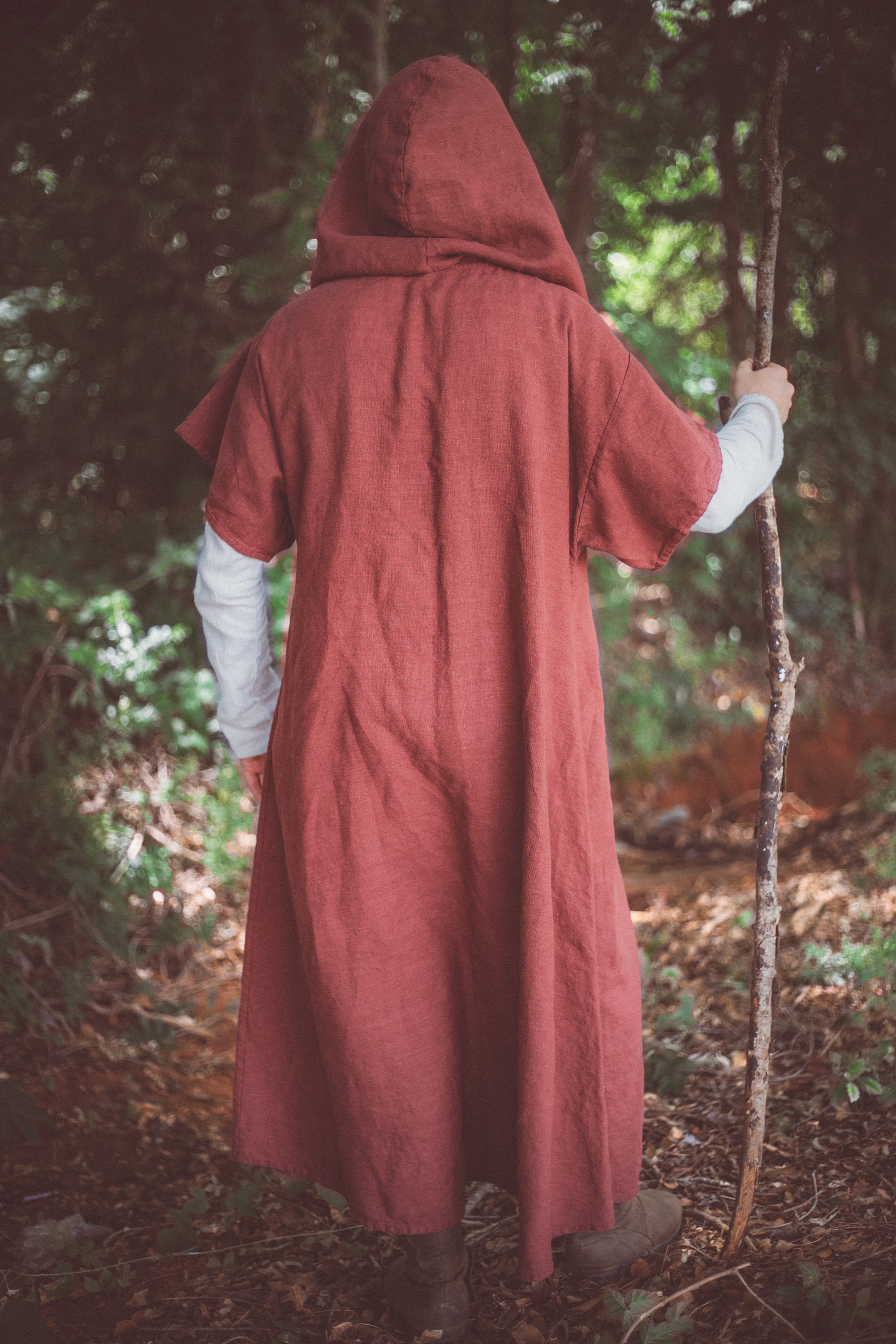 Red Mage Robe Mage's Robe - Medieval Linen Robe - Etsy