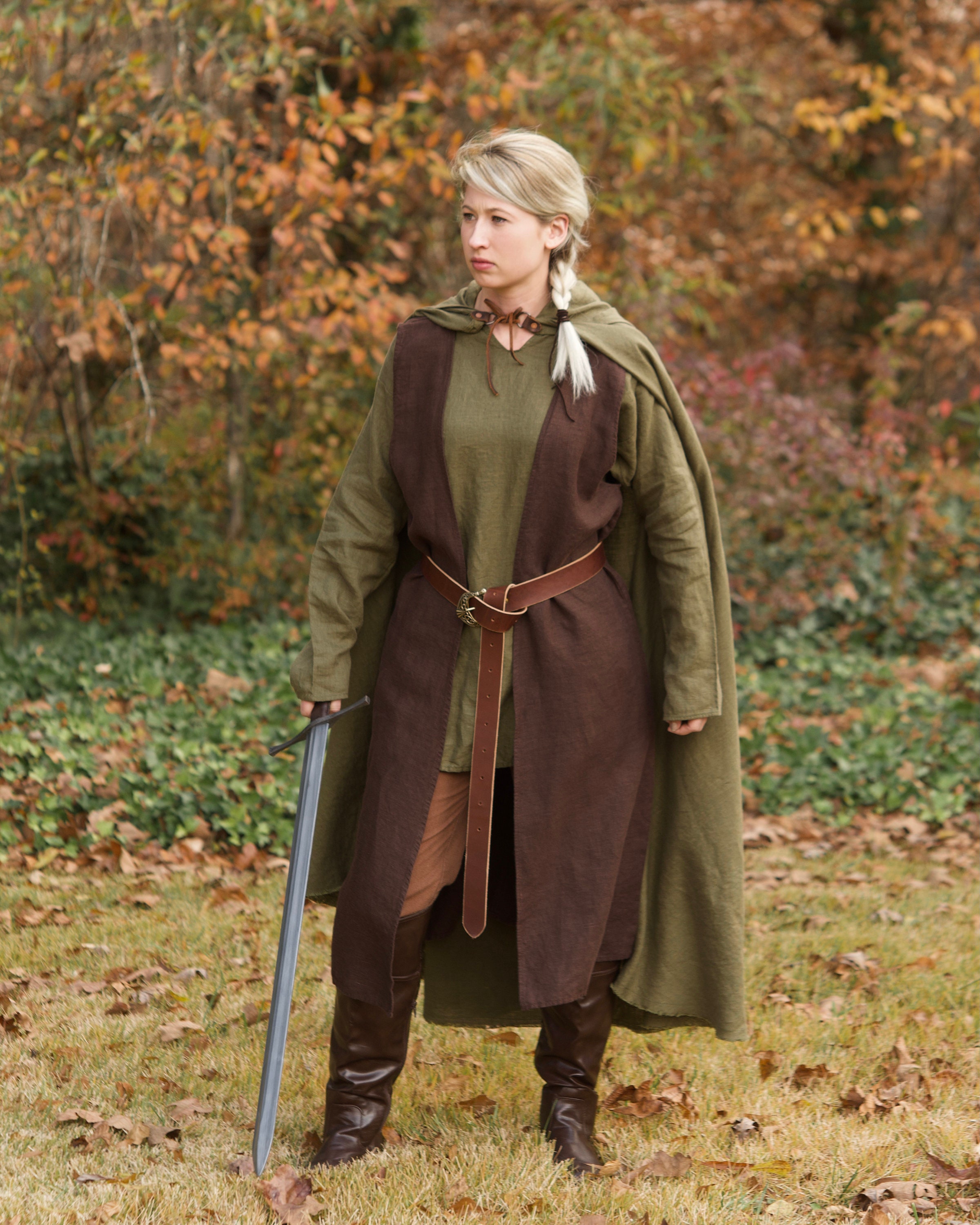 Open-Front Surcoat - Linen Medieval Overgarment