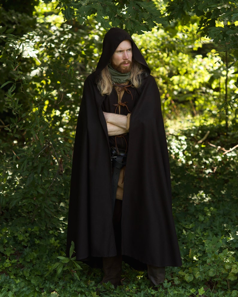 Wool Ranger Cloak Medieval and Fantasy Cape image 9