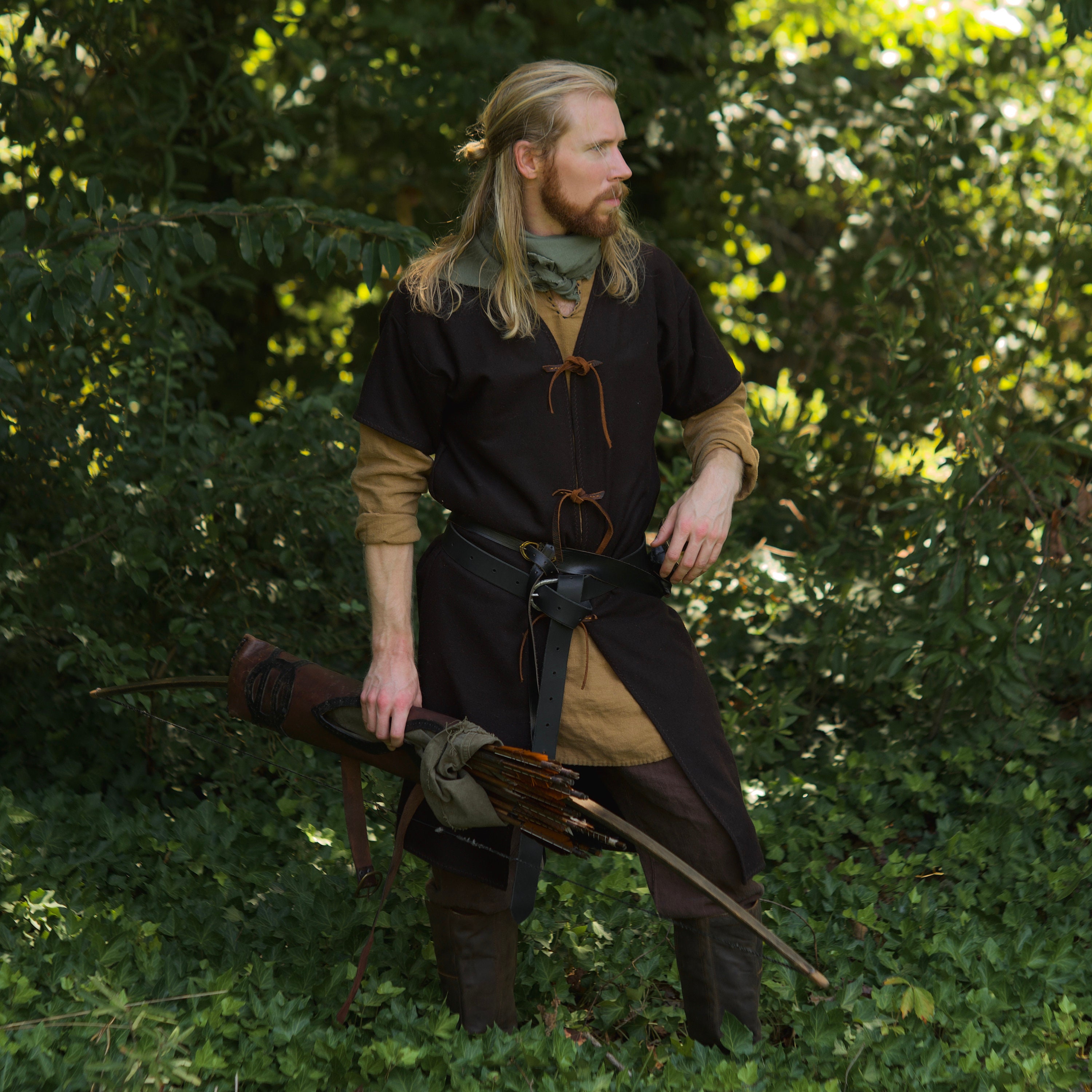 HLGQ Médiéval Viking PU Cuir corprow, Costume Hunight Hunter