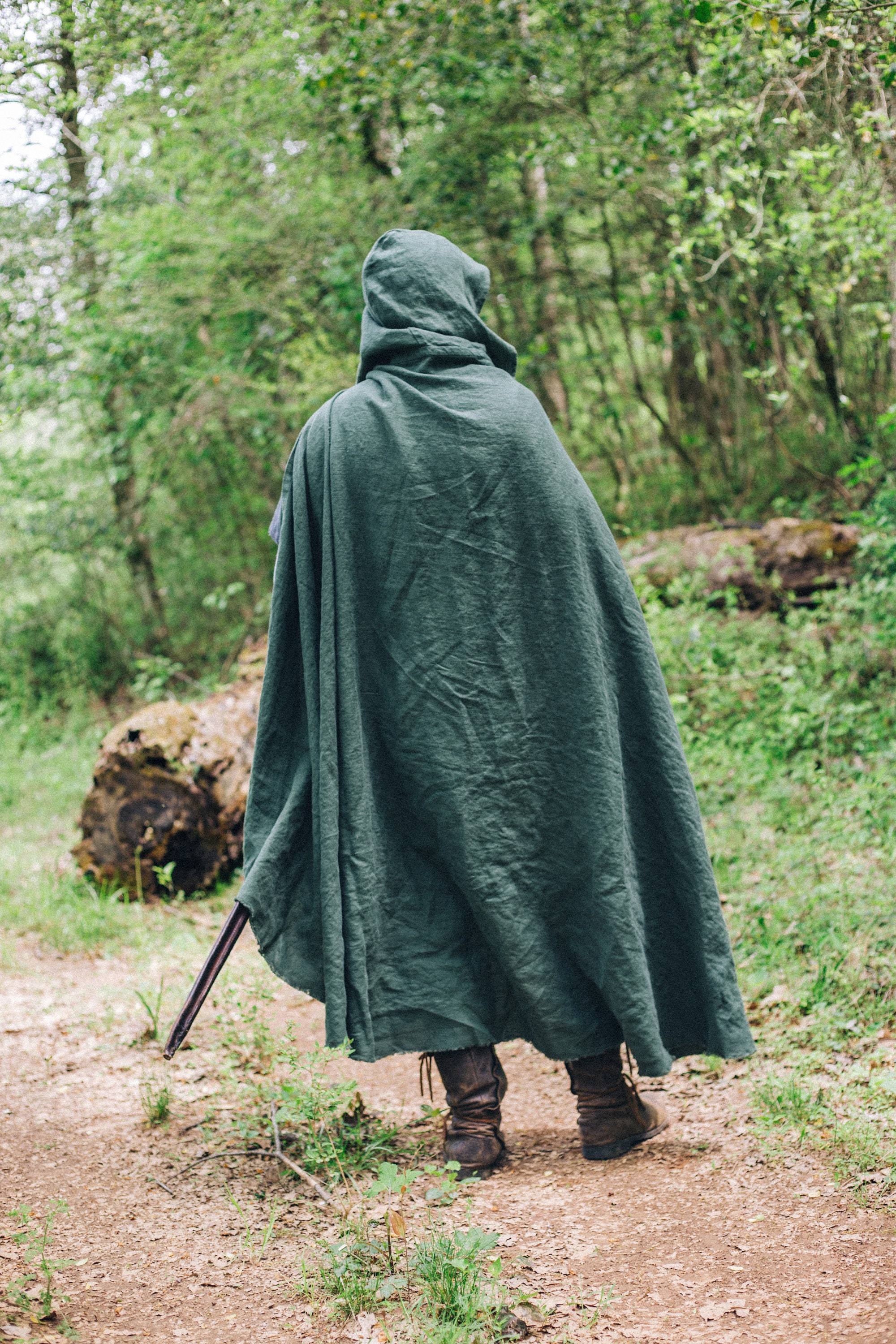 LIMITED Moss Green Medieval Ranger Cloak Linen