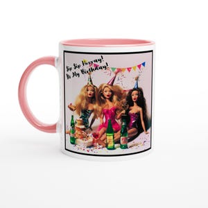 Lustiger Barbie Geburtstagsbecher, Hot Messar Party Geschenk, rosa Kaffeetasse für Mädels Abend
