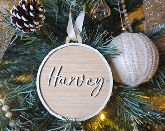 Personalized Laser-Cut Christmas Baubles