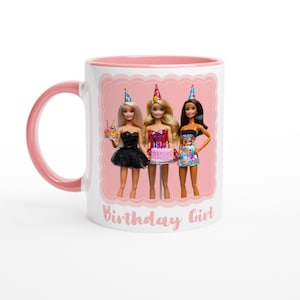 Birthday Girl Tasse - Barbie-inspirierter Partybecher mit Farbakzent
