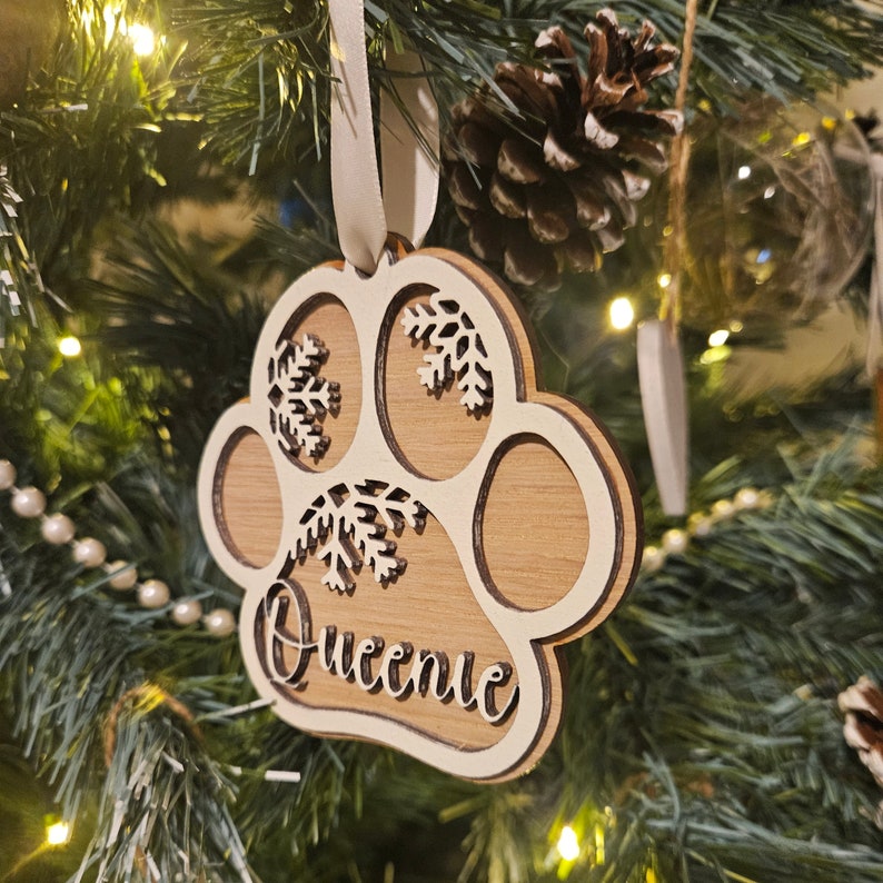 Personalized Pet Christmas Tree Bauble Ecofriendly Birch Plywood Etsy UK