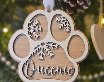 Personalized Pet Christmas Tree Bauble - Eco-Friendly Birch Plywood