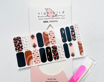 Snake Charmer Nail Wraps Set of 22, Boho Nails, Nail Stickers, Abstract Nails, Nail Polish Strips, Womens Nail Wraps, Gift For Her, tiger