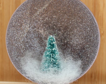 Christmas/Xmas Ornament With Silver Glitter and Tree