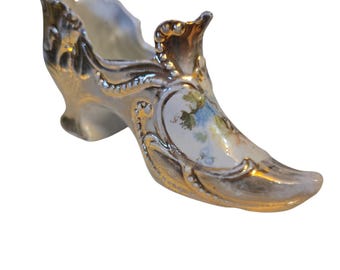 Vintage RK Dresden Germany Hand Painted Porcelain Shoe