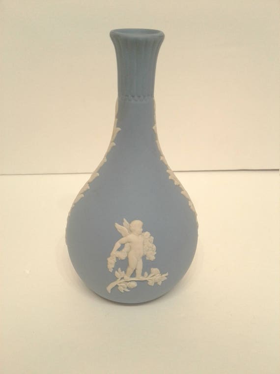 Wedgewood Blue Jasperware Bud Vase Etsy