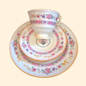 Antique Royal Doulton Dainty Floral Cup, Saucer, and Plate Trio Set (1922-1927)