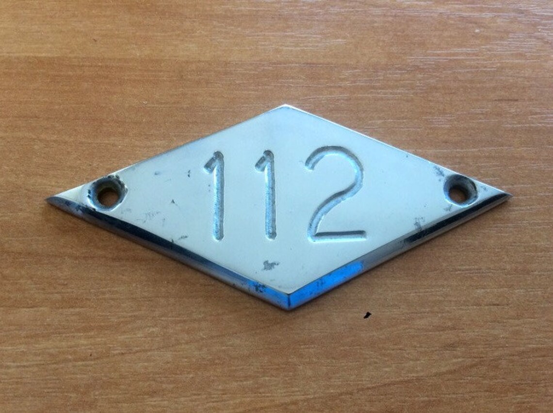 Bronze Door Number Sign 112 Soviet Apt Room Flat Plate Etsy