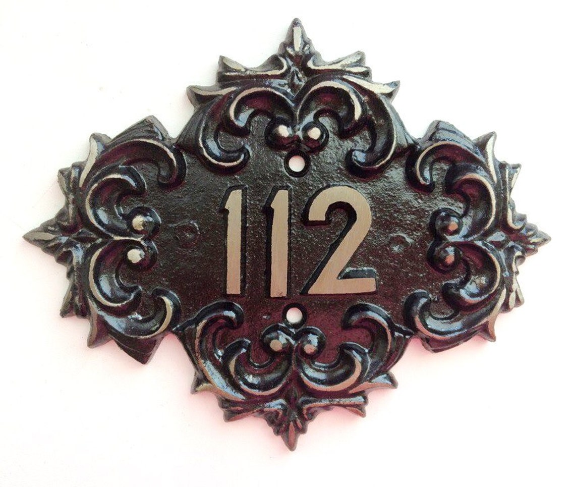 Vintage apartment door number sign 112 USSR made cast iron Etsy