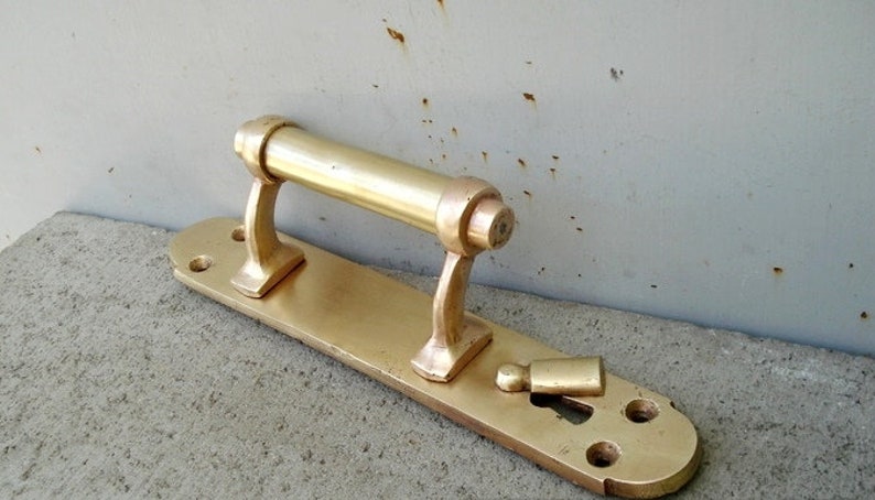 Big Brass Door Handle Vintage Massive Fron Door Pull Antique Etsy
