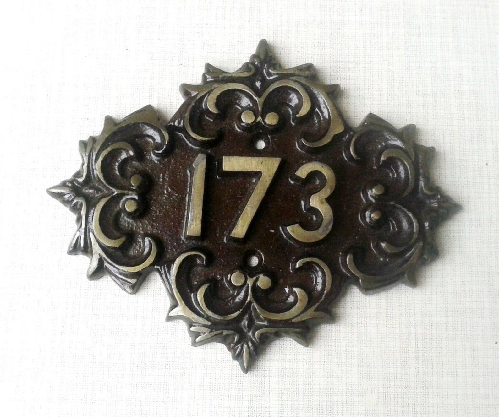 Hard Door Number Plaque 173 Vintage Soviet Cast Iron Metal Etsy