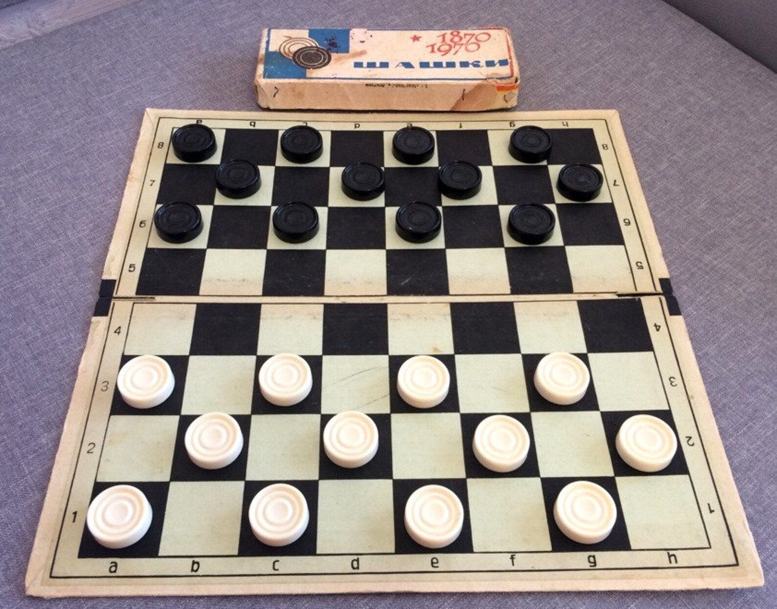 Black White Russian Checkers Vintage Soviet Karbolit Draughts Etsy