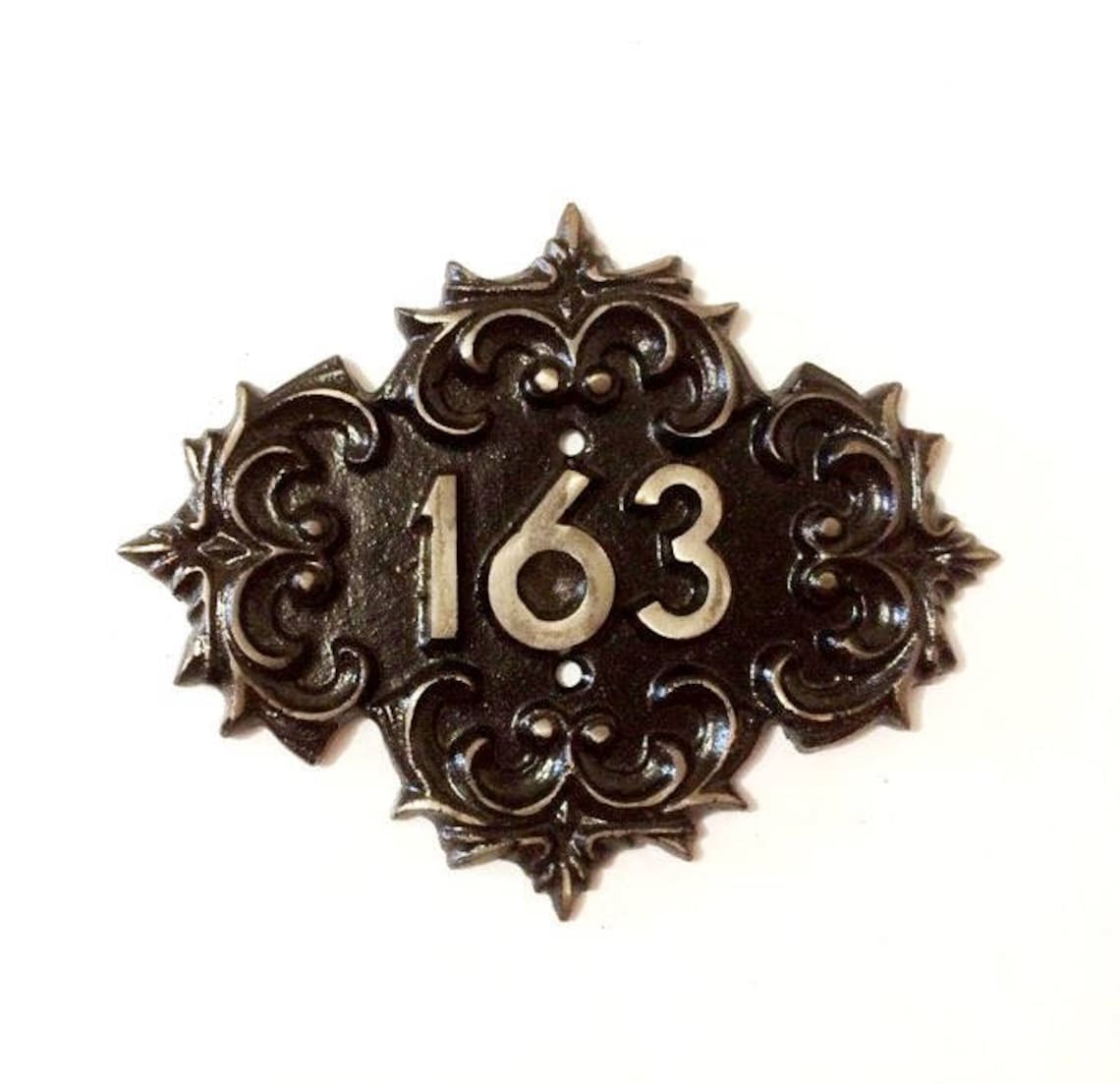 Vintage cast iron door number sign 163 soviet made apt room Etsy