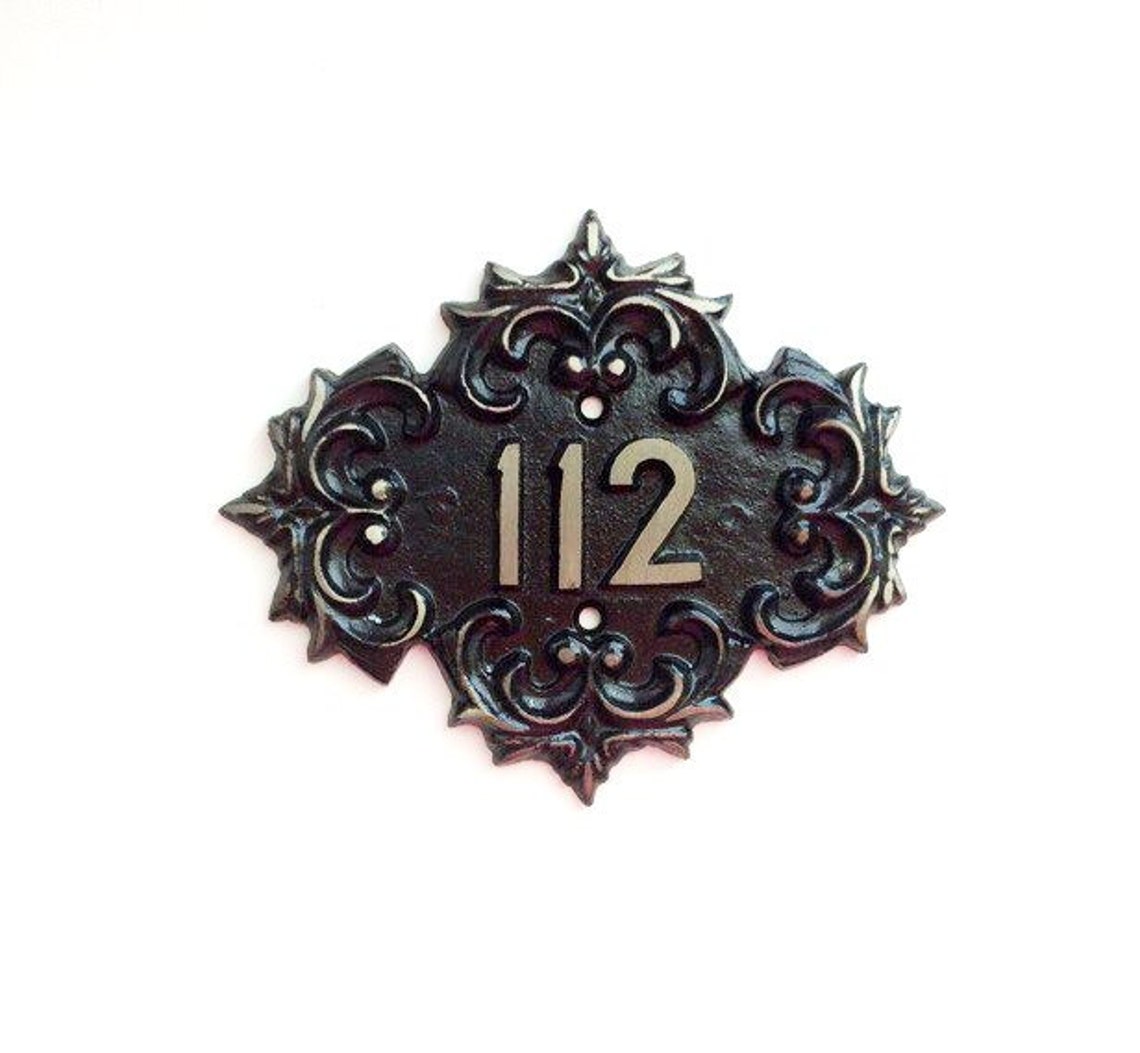 Vintage apartment door number sign 112 USSR made cast iron Etsy
