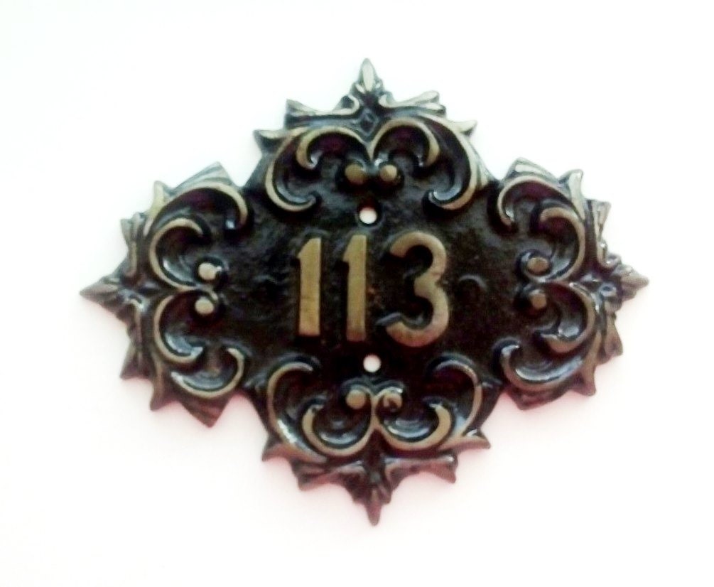 Vintage apartment door number sign 113 USSR made cast iron Etsy