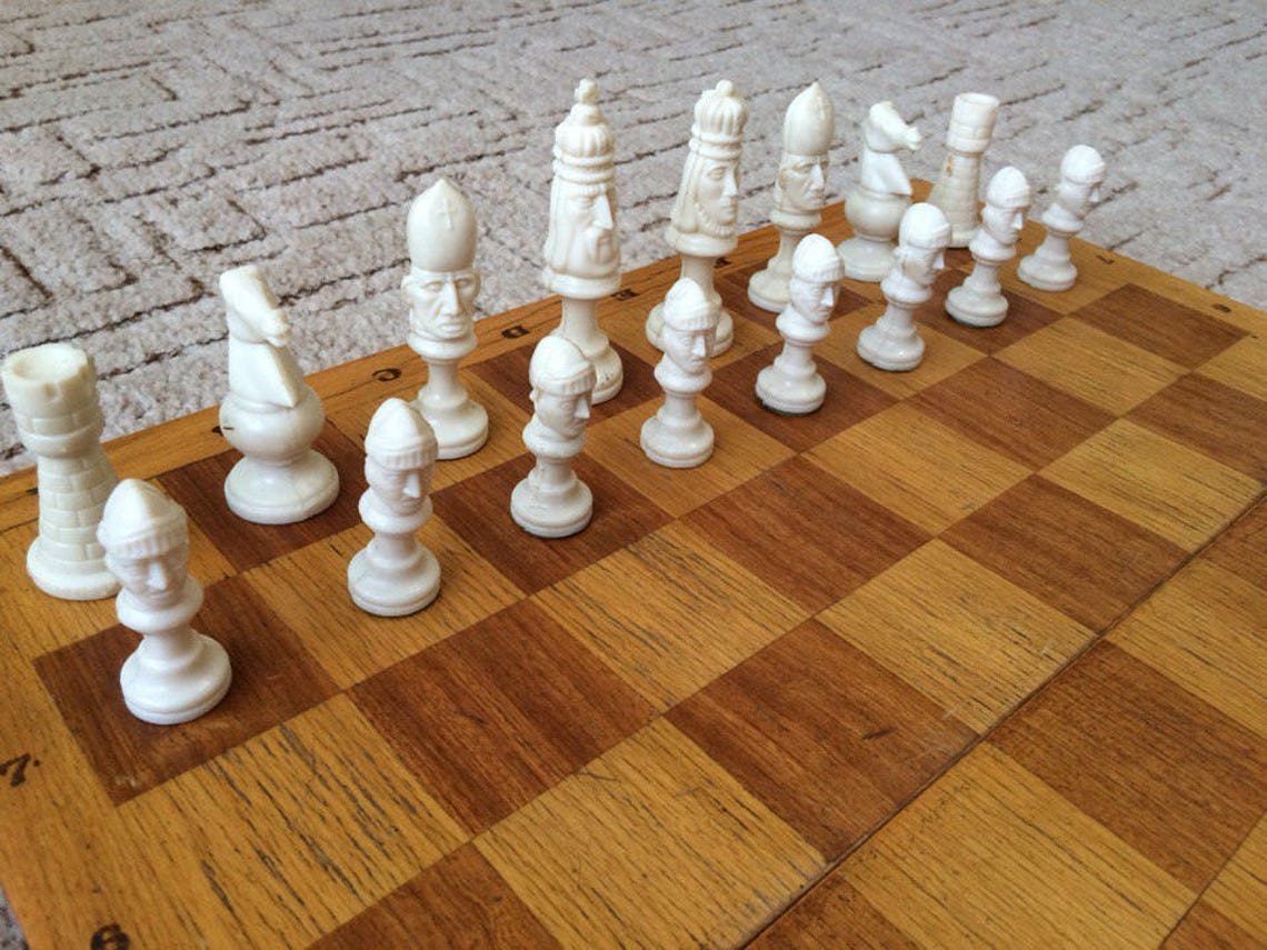 Religious chess set Plastic spiritual chess vintage Soviet Etsy