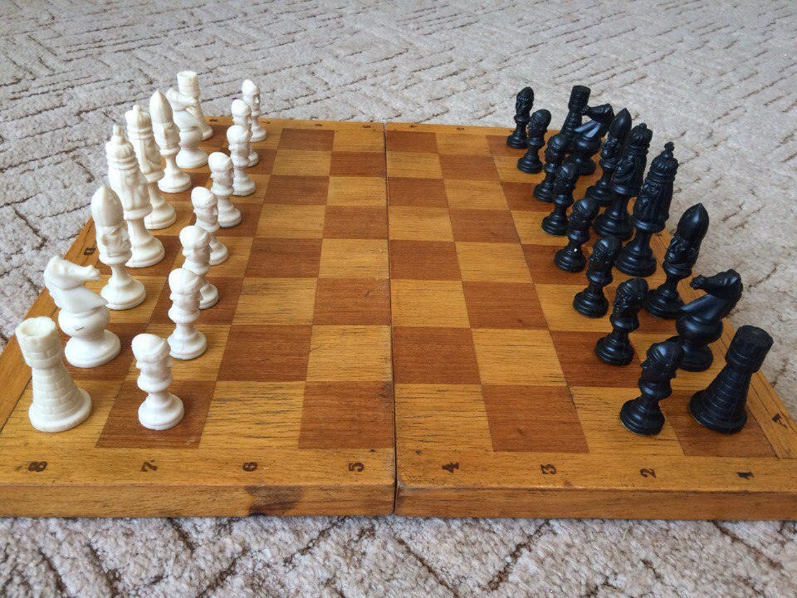 Religious chess set Plastic spiritual chess vintage Soviet Etsy