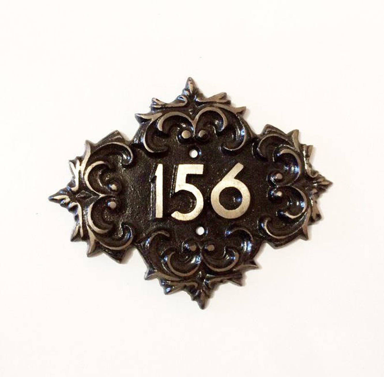 Cast iron vintage door number sign 156 metal soviet apt room Etsy