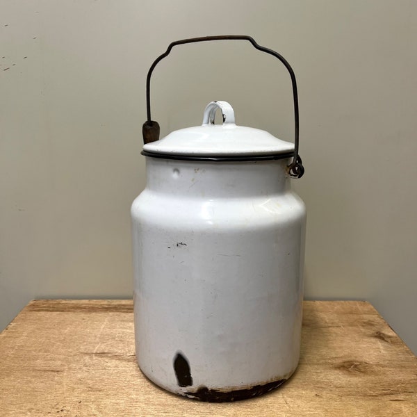 Antique Enamelware Milk Jug
