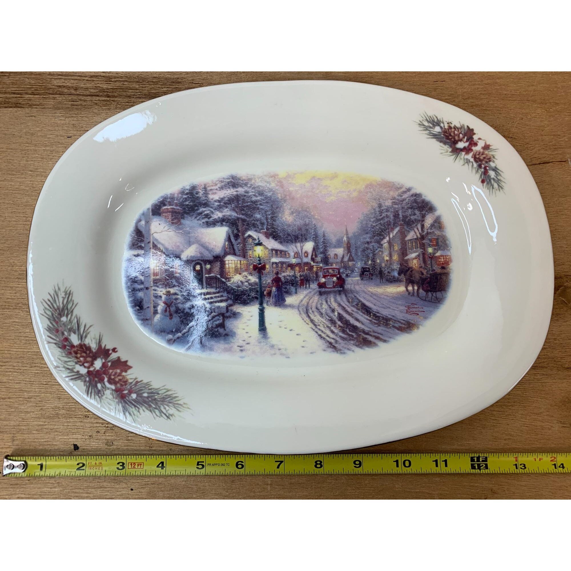 Thomas Kinkade Village Christmas Plate Etsy