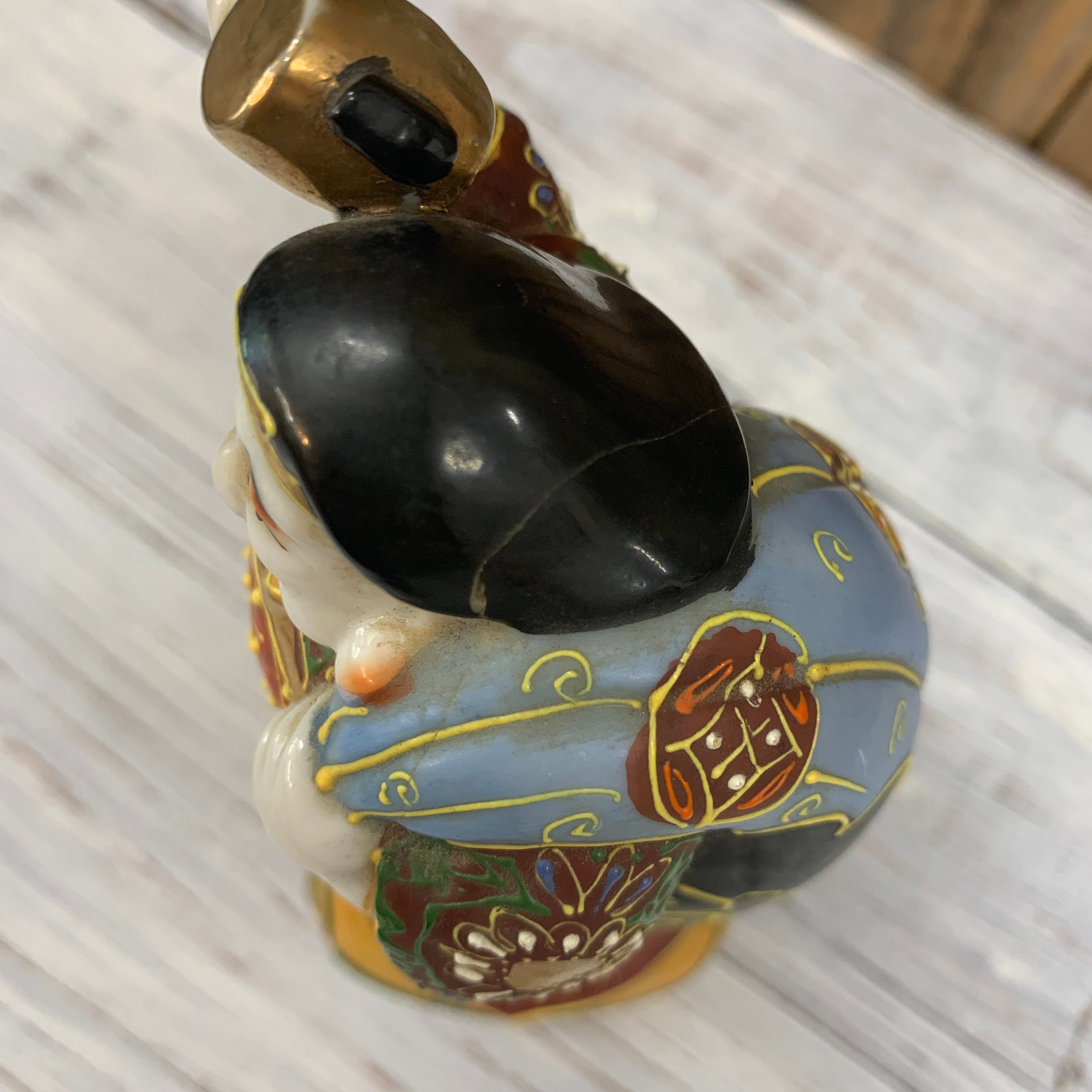 Japanese Kutani Lucky God Figurine Etsy