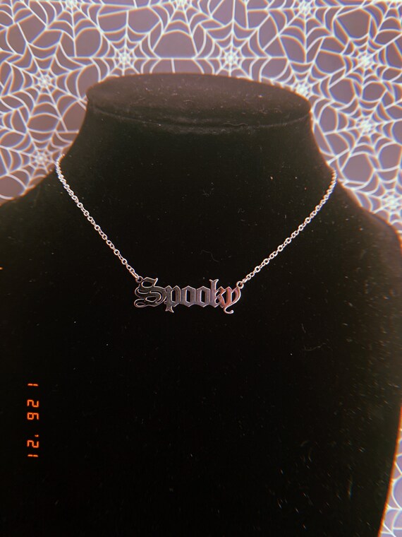 Spooky Old English Necklace - Etsy
