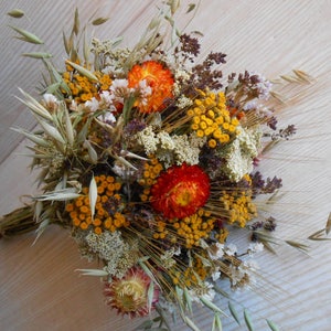 Dried flower bouquet , Dried Flowers Fall Colors , Wedding Flowers , Rustic flower bouquet , Natural flower decor , Rustic Wedding Decor image 4