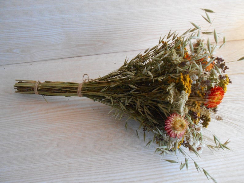Dried flower bouquet , Dried Flowers Fall Colors , Wedding Flowers , Rustic flower bouquet , Natural flower decor , Rustic Wedding Decor image 6