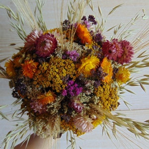 Dried flower bouquet , Dried Flowers Fall Colors , Wedding Flowers , Rustic flower bouquet , Natural flower decor , Rustic Wedding Decor image 8
