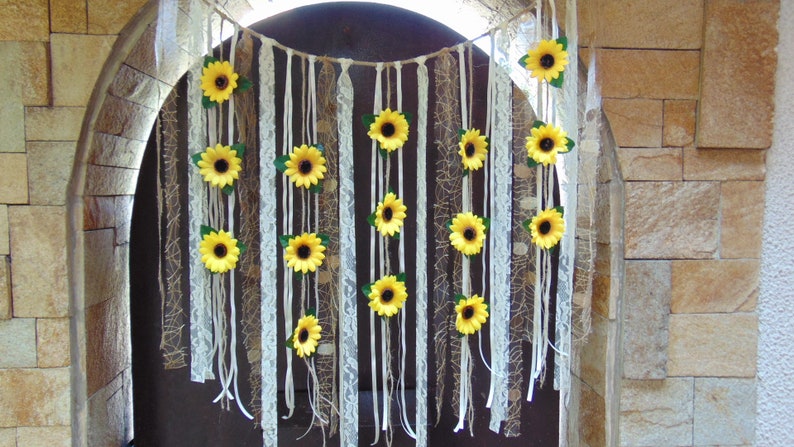 Sunflower Wedding Decor Sunflower Garland Bridal Shower image 0