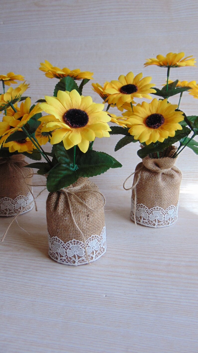 Sunflower Table Decor Wedding Centerpiece Wedding Table Etsy