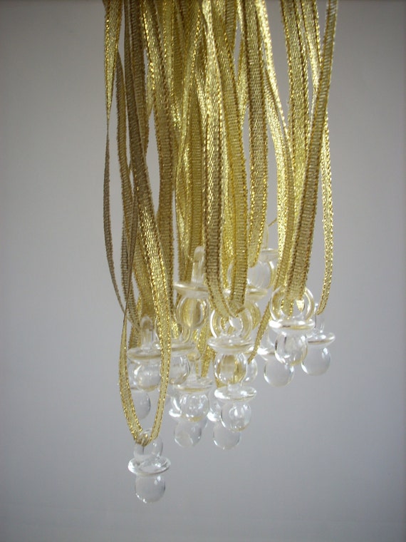 gold pacifier chain
