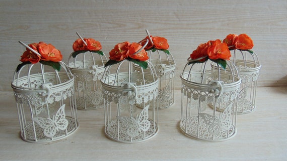 Lot De 6 Mini Cages à Oiseaux Porte Bougie Chauffe Plat En Métal Mariage Suspendu Lanternes Décor De Mariage Mariage Centres De Table Décoration