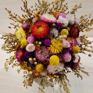 Dried flower bouquet , Dried Flowers Full Color , Wedding Flowers , Rustic flower bouquet , Natural flower decor , Rustic Wedding Decor