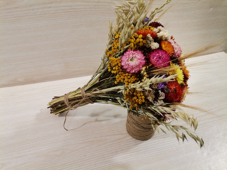 Dried flower bouquet , Dried Flowers Fall Colors , Wedding Flowers , Rustic flower bouquet , Natural flower decor , Rustic Wedding Decor image 10
