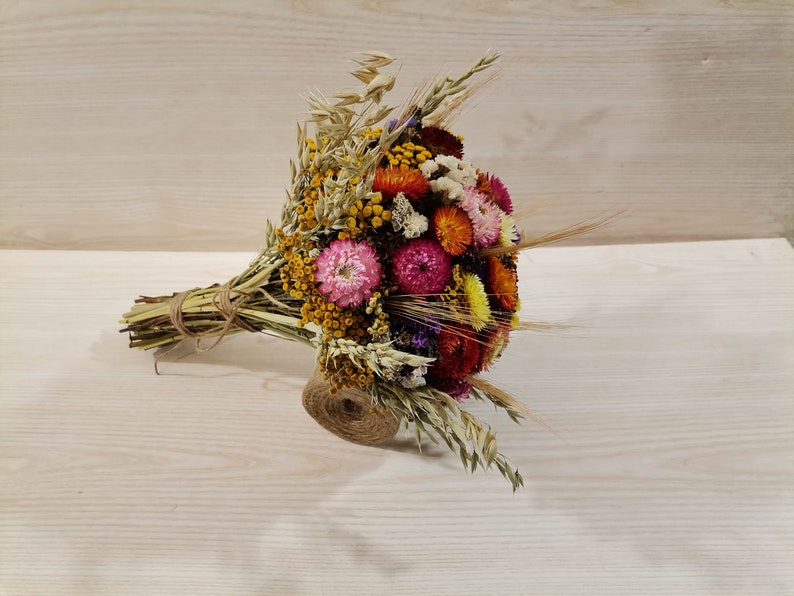 Dried flower bouquet , Dried Flowers Fall Colors , Wedding Flowers , Rustic flower bouquet , Natural flower decor , Rustic Wedding Decor image 9