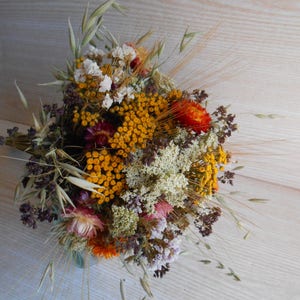 Dried flower bouquet , Dried Flowers Fall Colors , Wedding Flowers , Rustic flower bouquet , Natural flower decor , Rustic Wedding Decor image 5