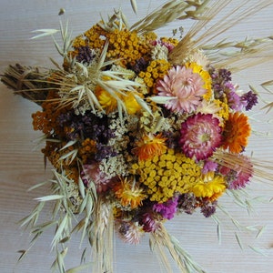 Dried flower bouquet , Dried Flowers Fall Colors , Wedding Flowers , Rustic flower bouquet , Natural flower decor , Rustic Wedding Decor image 7
