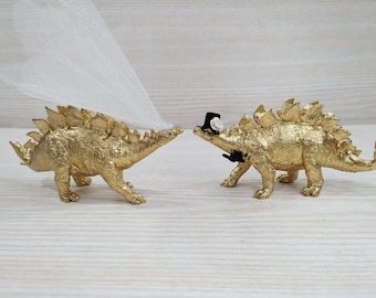 Dinosaurier Hochzeit Cake Topper, Hochzeit Dinosaurier, Braut und Bräutigam Stegosaurus Figur, Jurassic Park, Tier Hochzeit Topper