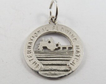 Vintage 925 Silver Enamel Mississippi Magnolia State Map Charm Featuring Vicksburg Jackson and a Man with a Horse /& Plow For Bracelet