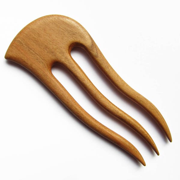 Wooden Hair Fork, hairfork, wood, hair stick, cherry wood, haarforke, hair pin wood, wooden hair stick, haarnadel