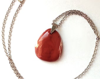 Natural jasper necklace, gemstone necklace, chakra necklace, healing necklace, jasper jewelry, positive energy