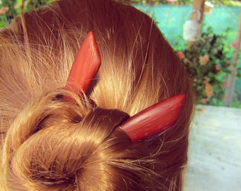 Lurrose Ebenholz Haarnadel – Natürliches Holz, Aushöhlbar, Für Frauen, Zufällige Farbe